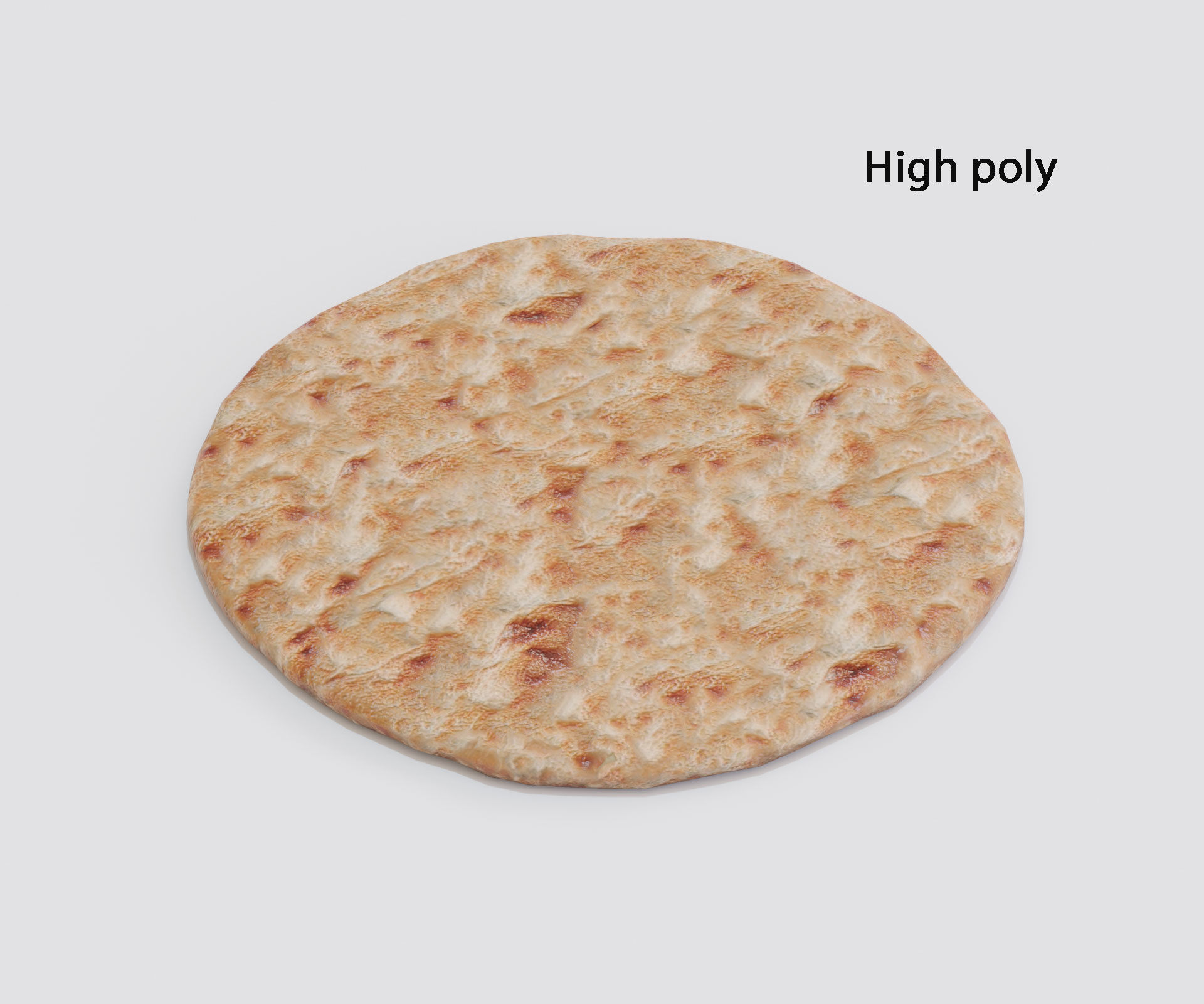 Realistic pita flatbread Low-poly 3D model_4