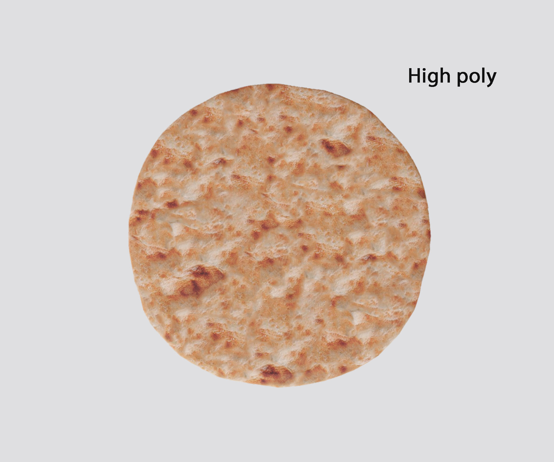 Realistic pita flatbread Low-poly 3D model_2