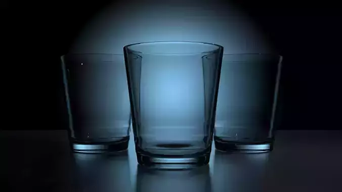 3D glass cup model empty