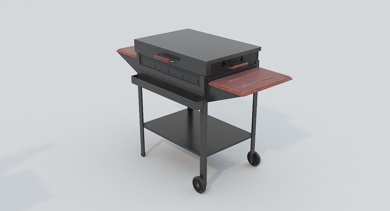 Barbecue Old Low-poly 3D model_2