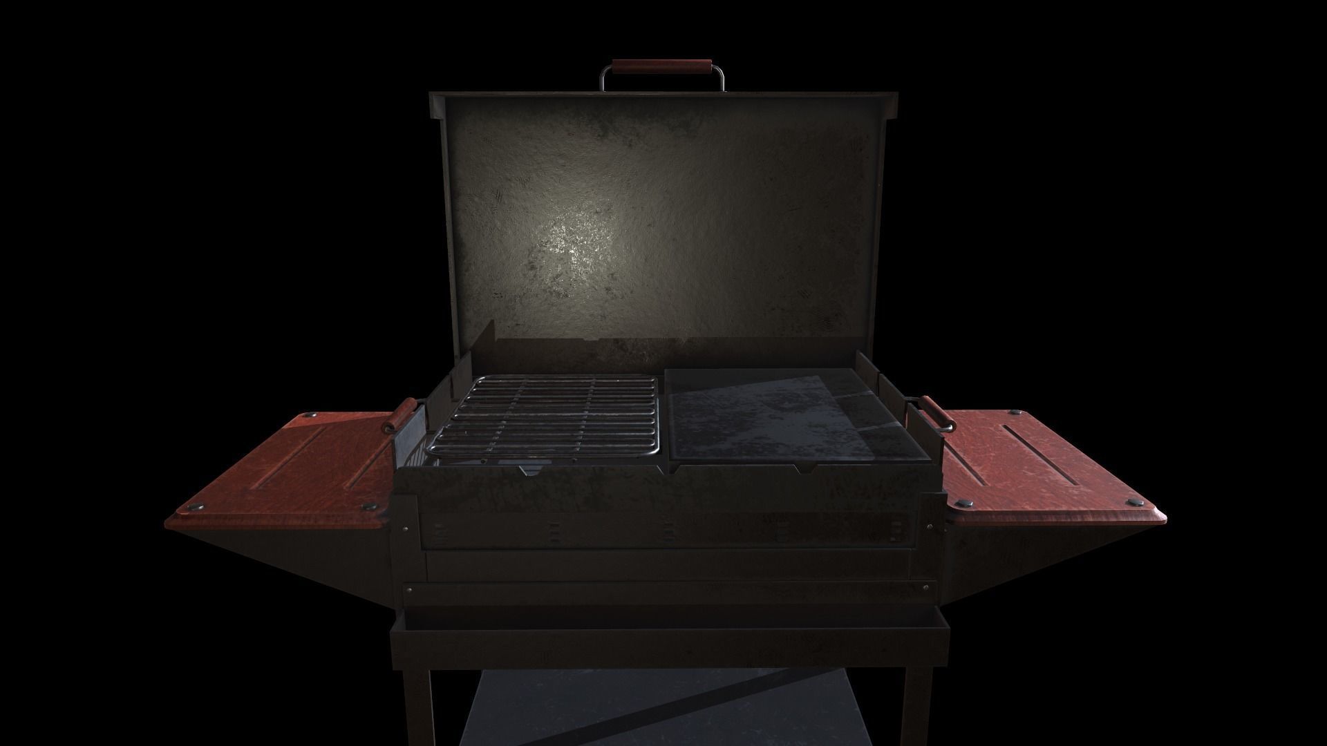 Barbecue Old Low-poly 3D model_7