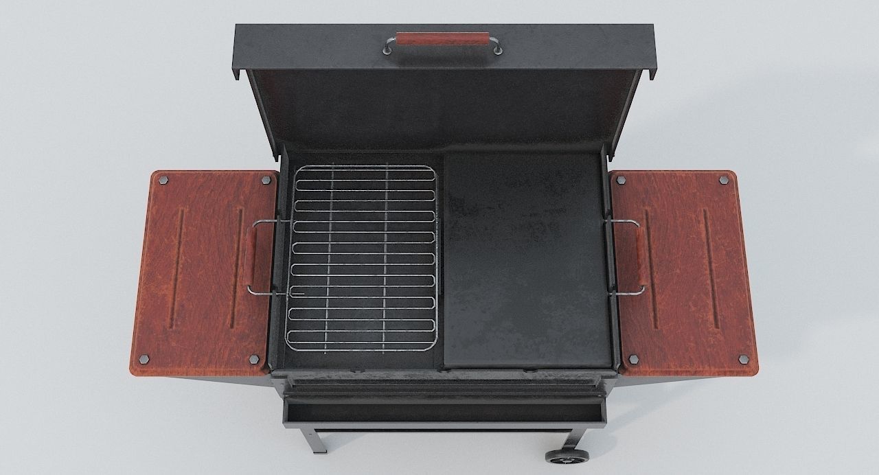 Barbecue Old Low-poly 3D model_1