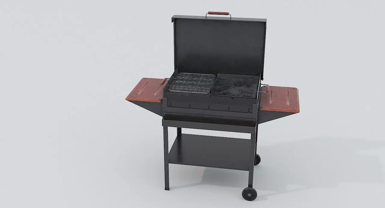 Barbecue Old Low-poly 3D model_0