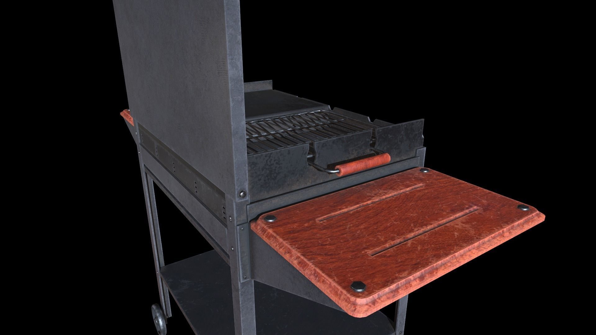 Barbecue Old Low-poly 3D model_5