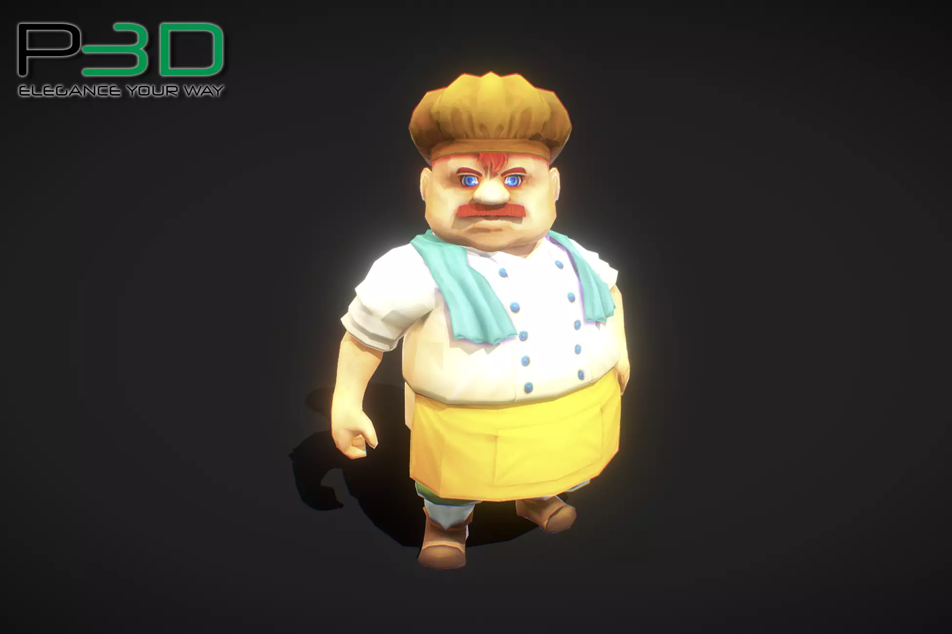 Fantasy RPG Chef Low-poly 3D model