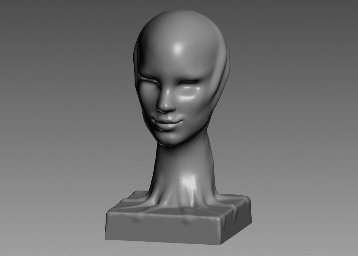 Modern concept head sculpture 3d print model 3D print model_40