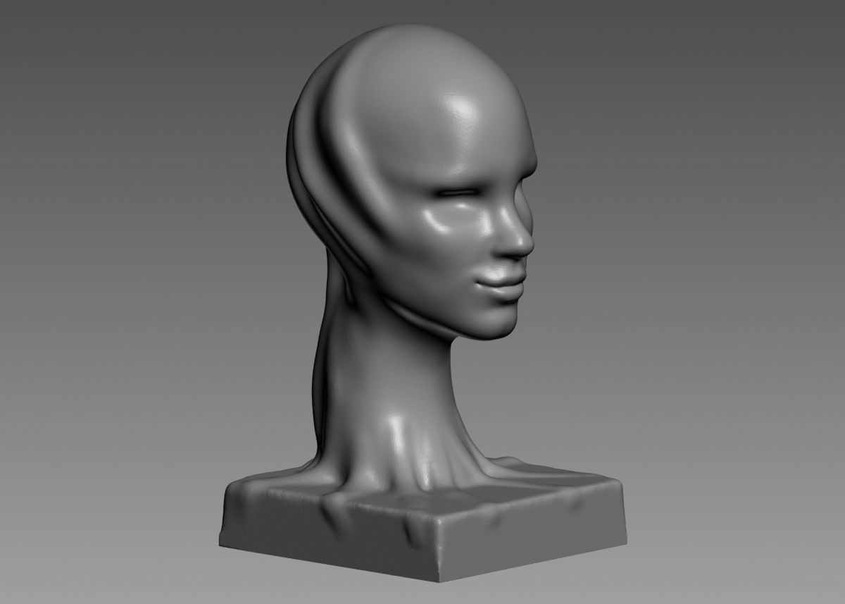 Modern concept head sculpture 3d print model 3D print model_7