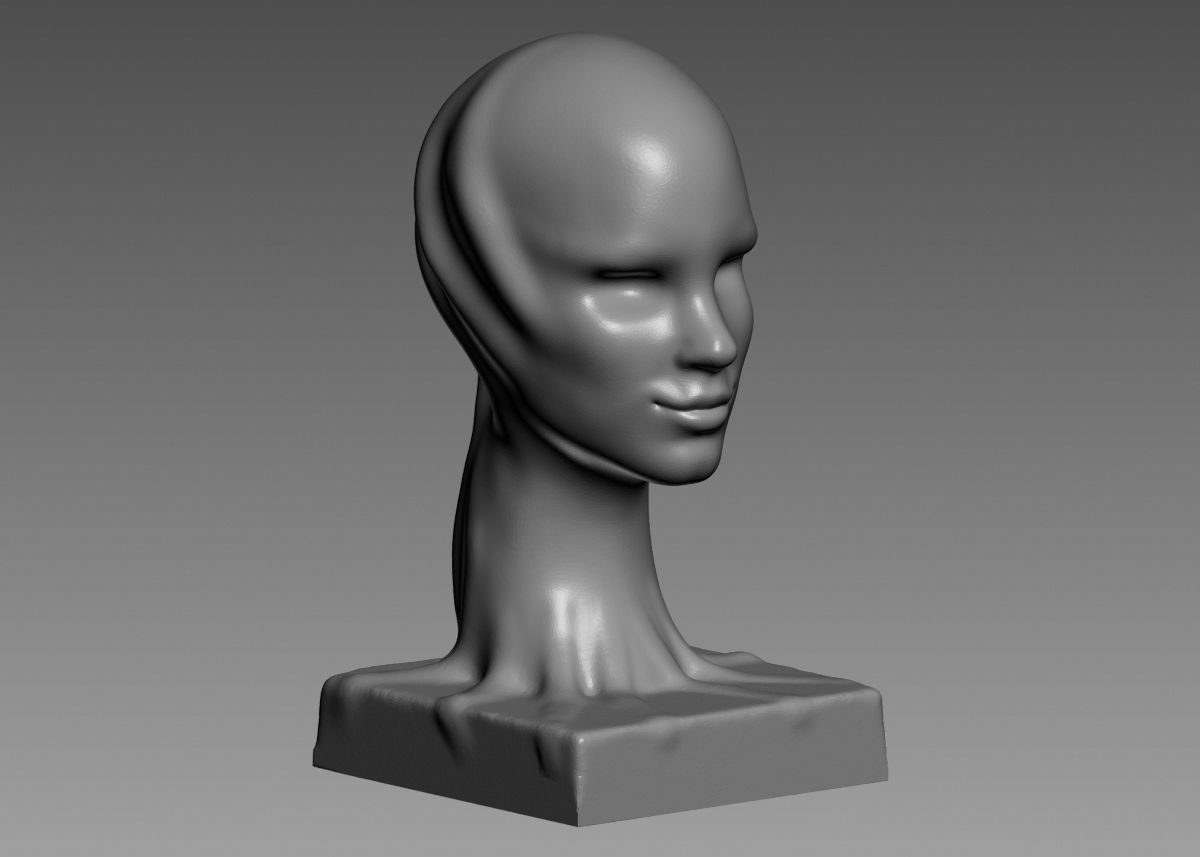 Modern concept head sculpture 3d print model 3D print model_6