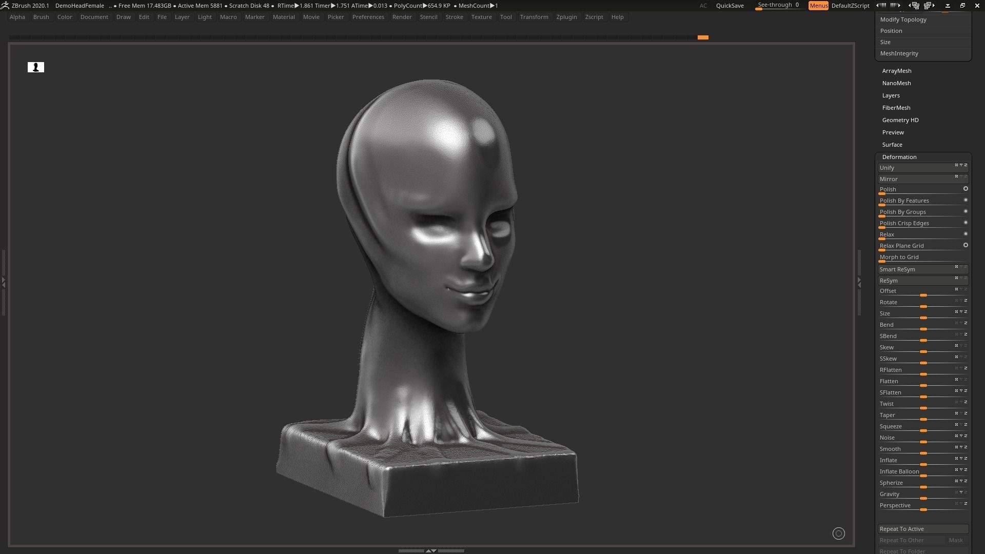 Modern concept head sculpture 3d print model 3D print model_2