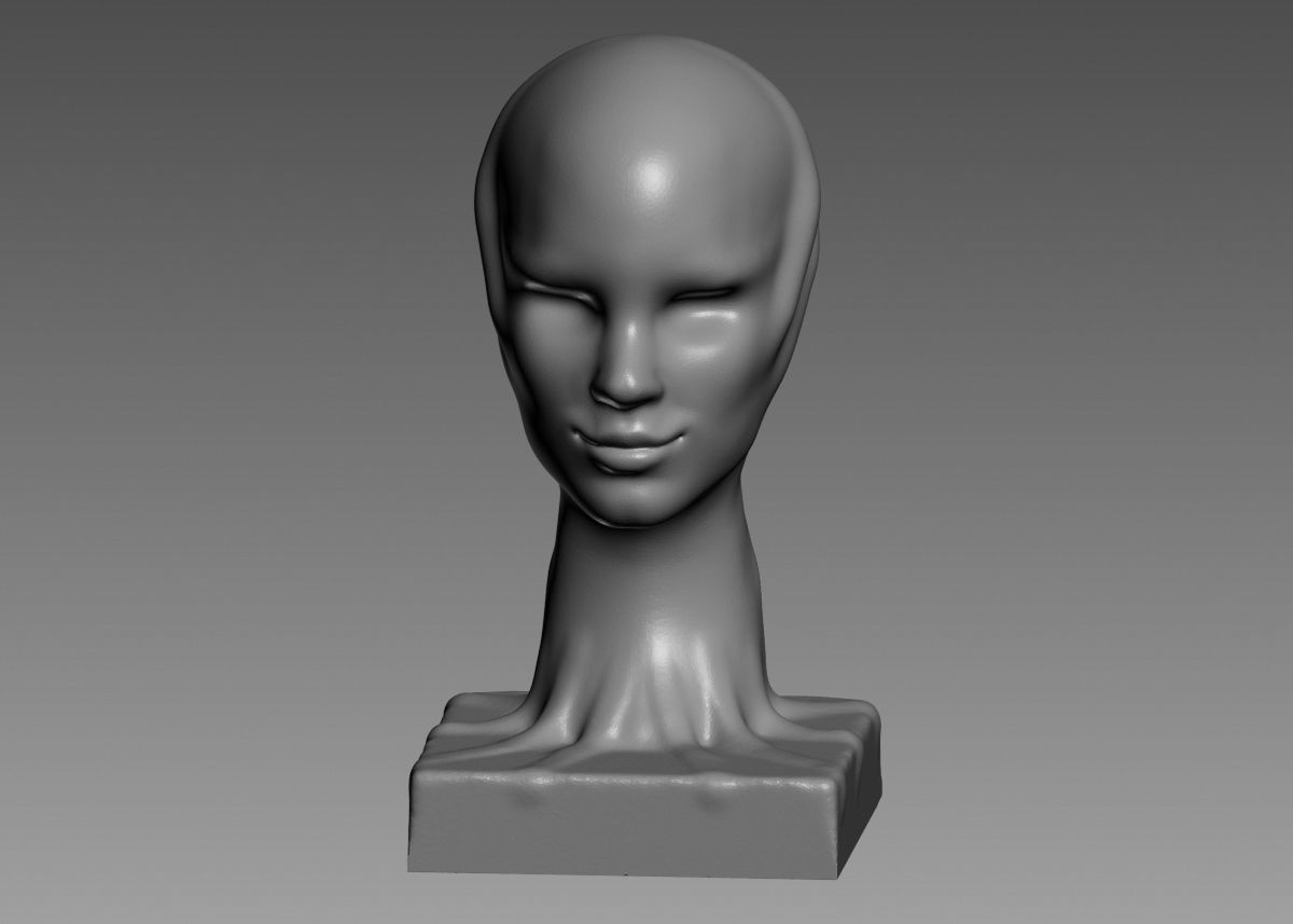 Modern concept head sculpture 3d print model 3D print model_41
