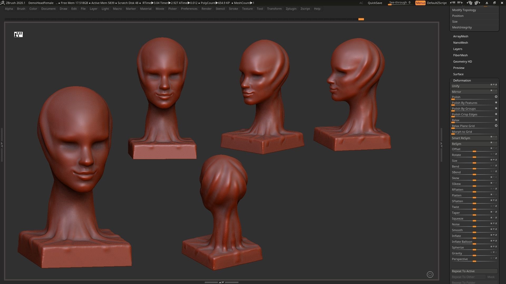 Modern concept head sculpture 3d print model 3D print model_1