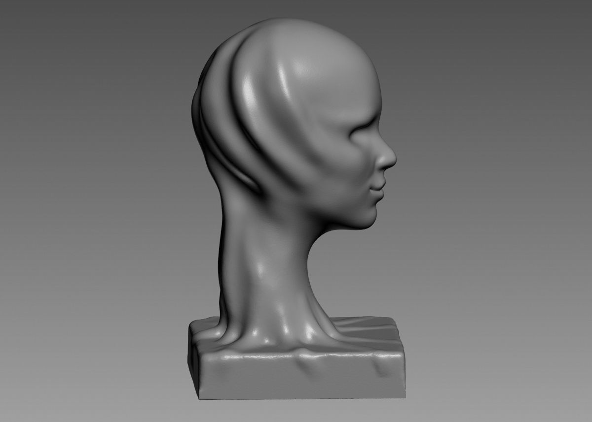 Modern concept head sculpture 3d print model 3D print model_12