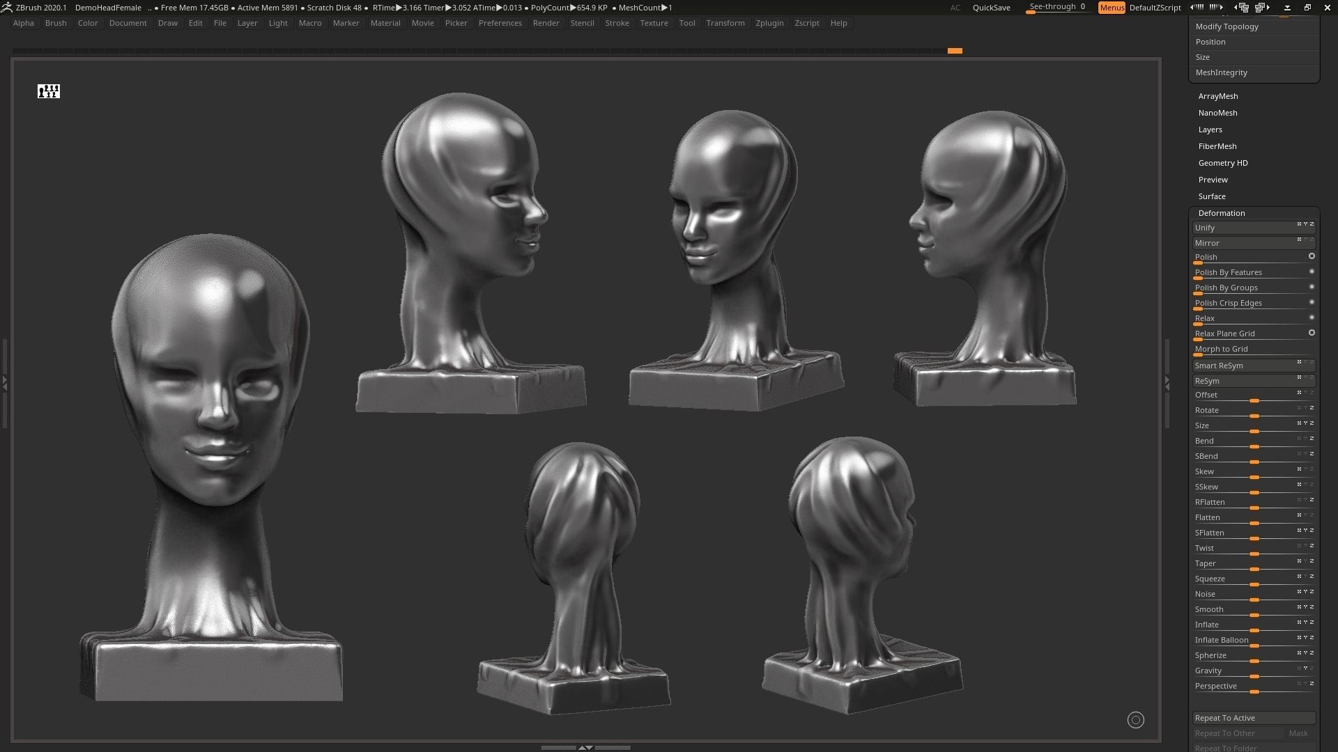 Modern concept head sculpture 3d print model 3D print model_3