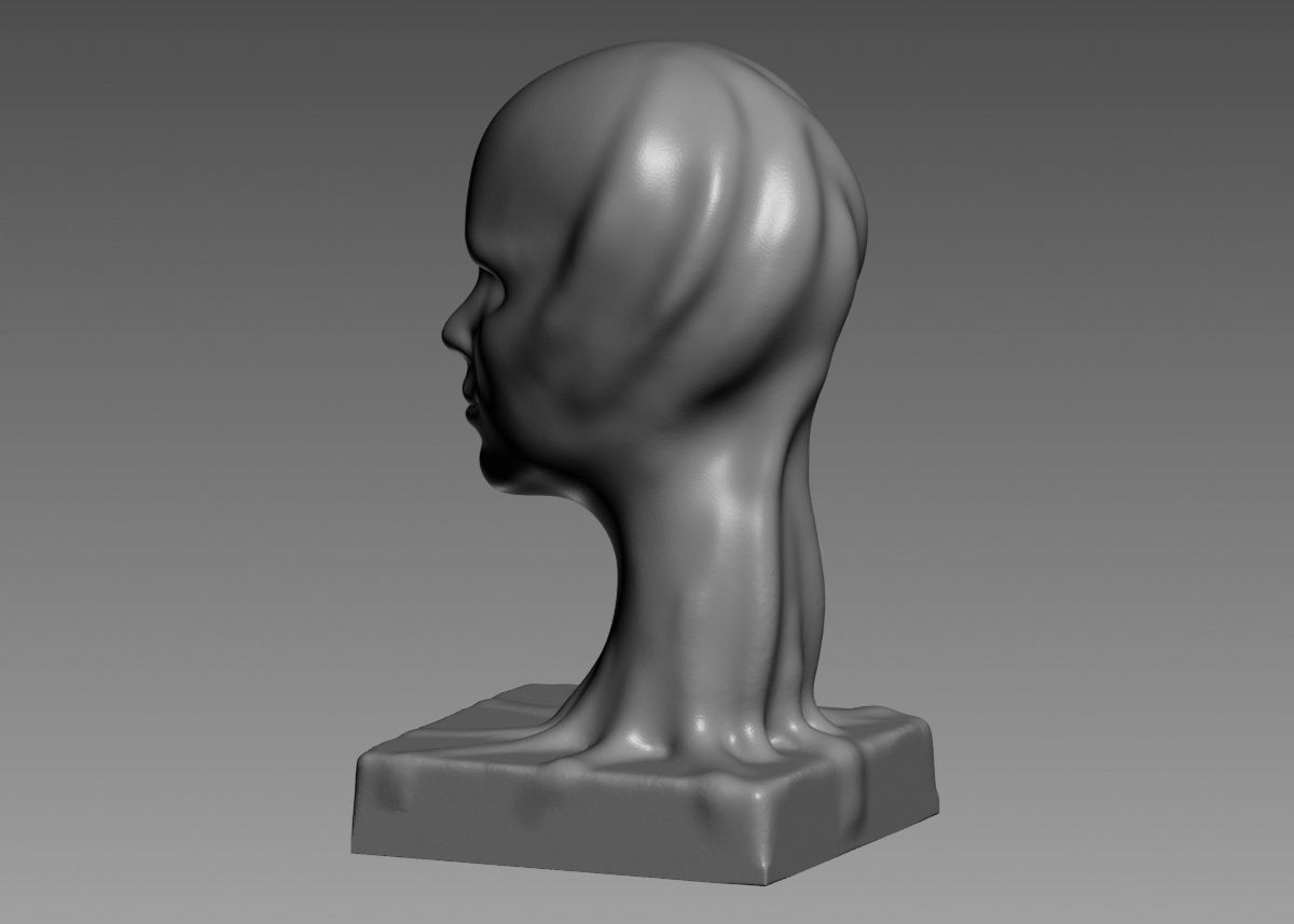 Modern concept head sculpture 3d print model 3D print model_29