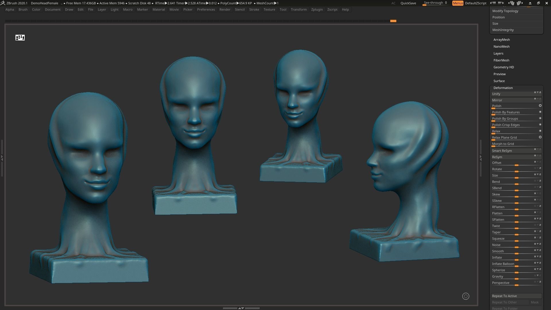 Modern concept head sculpture 3d print model 3D print model_4