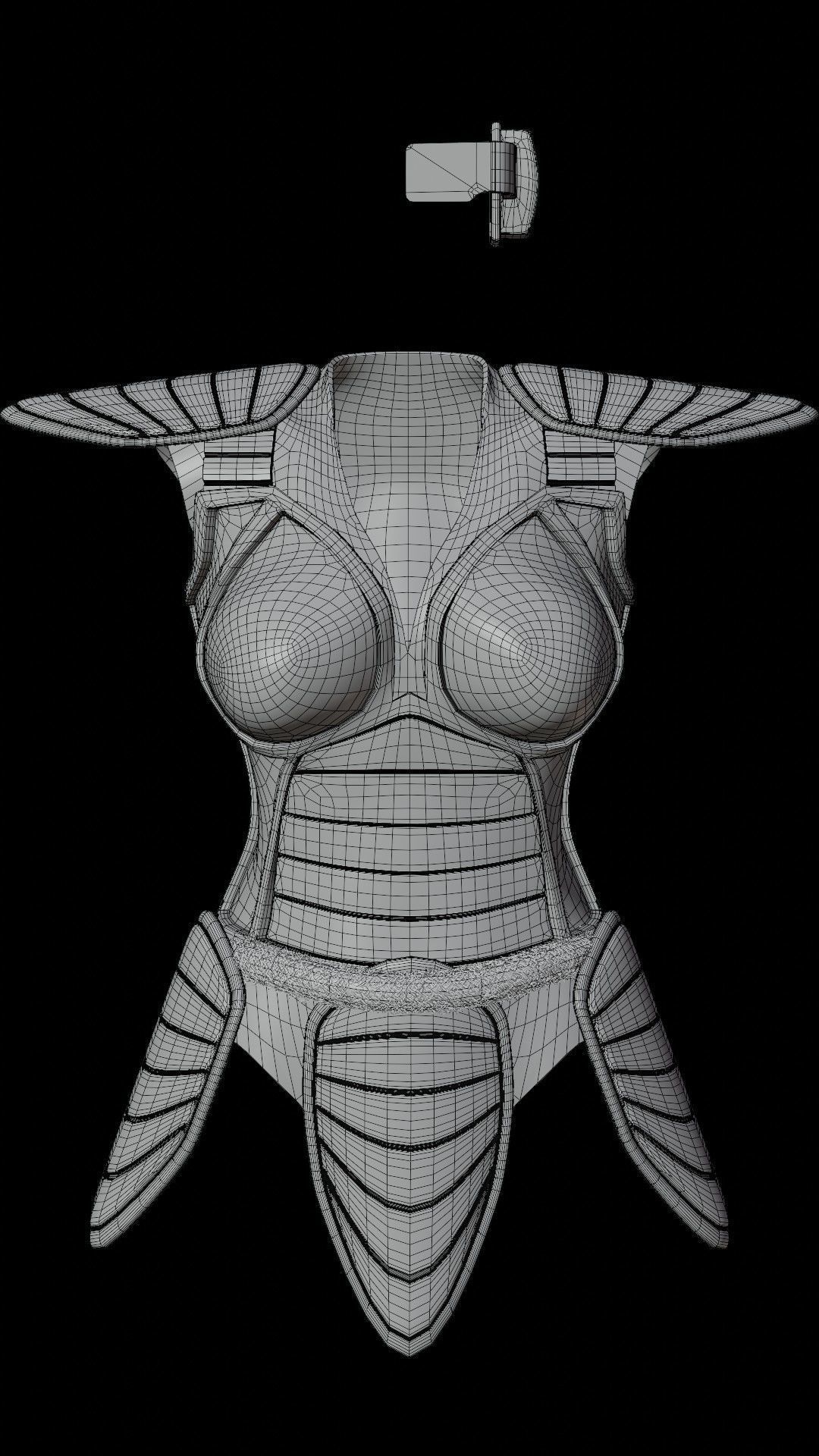 Dragon ball Female Saiyan Battle Armor 3D print model_7