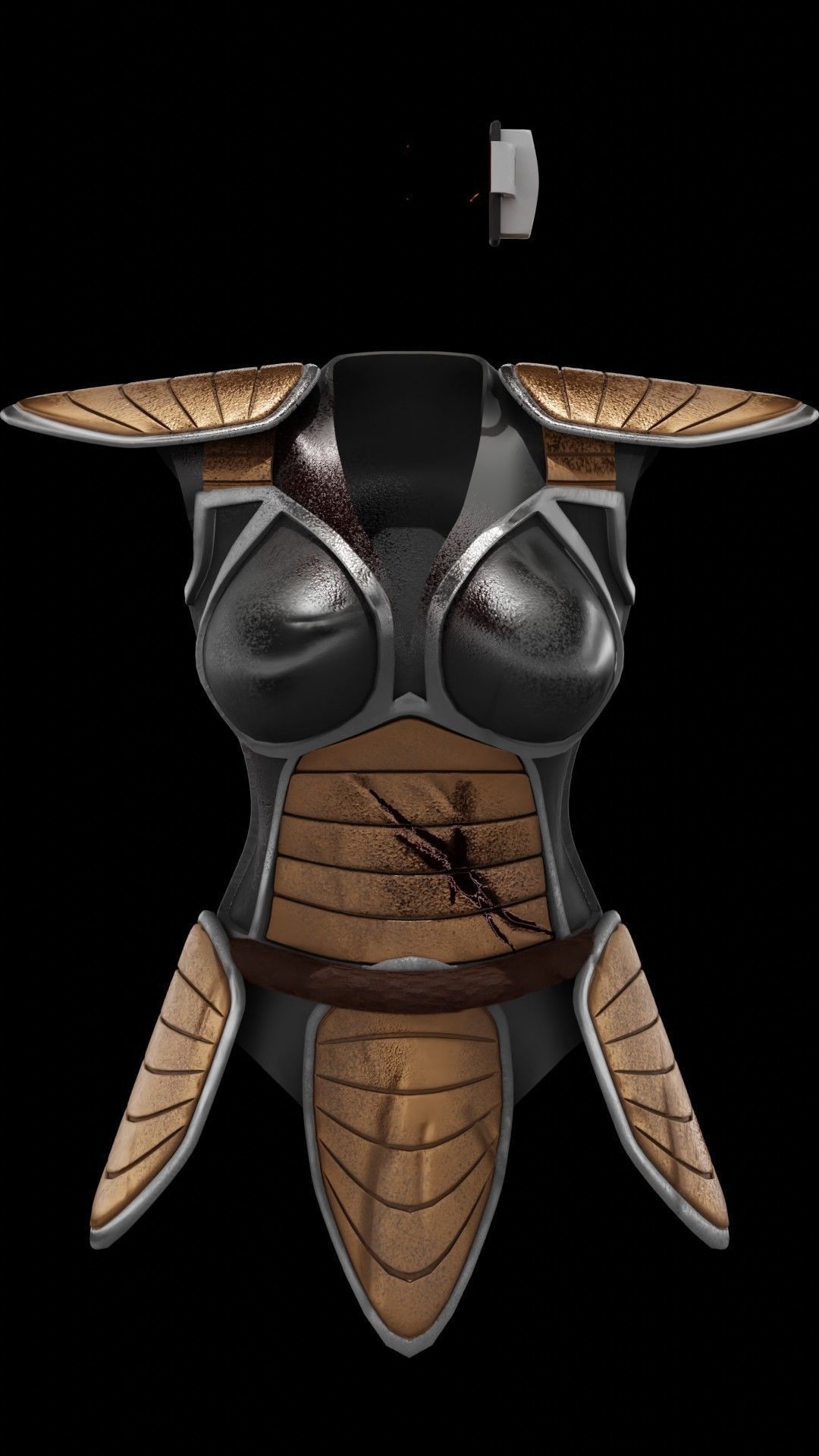 Dragon ball Female Saiyan Battle Armor 3D print model_4