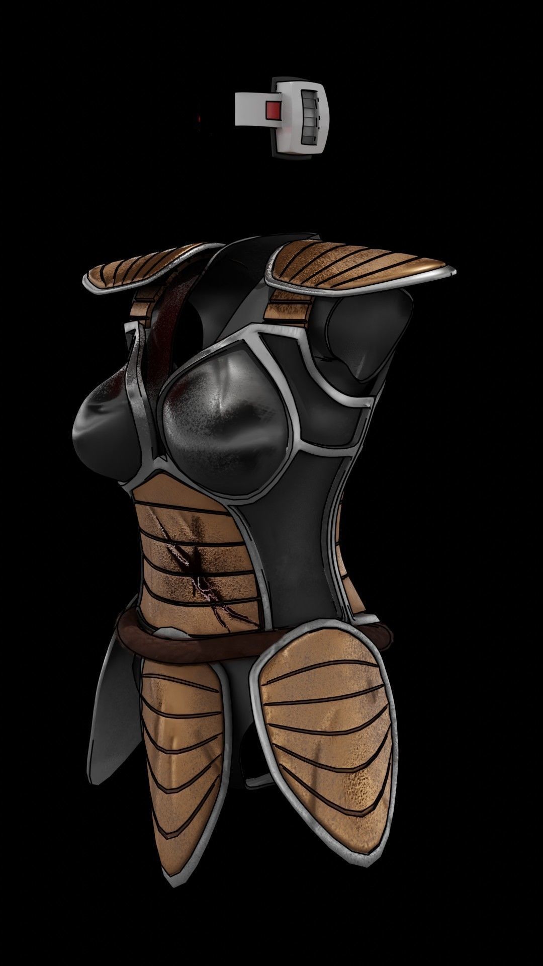 Dragon ball Female Saiyan Battle Armor 3D print model_10