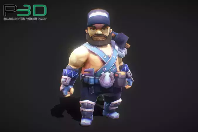 Fantasy RPG Engineer Low-poly 3D model