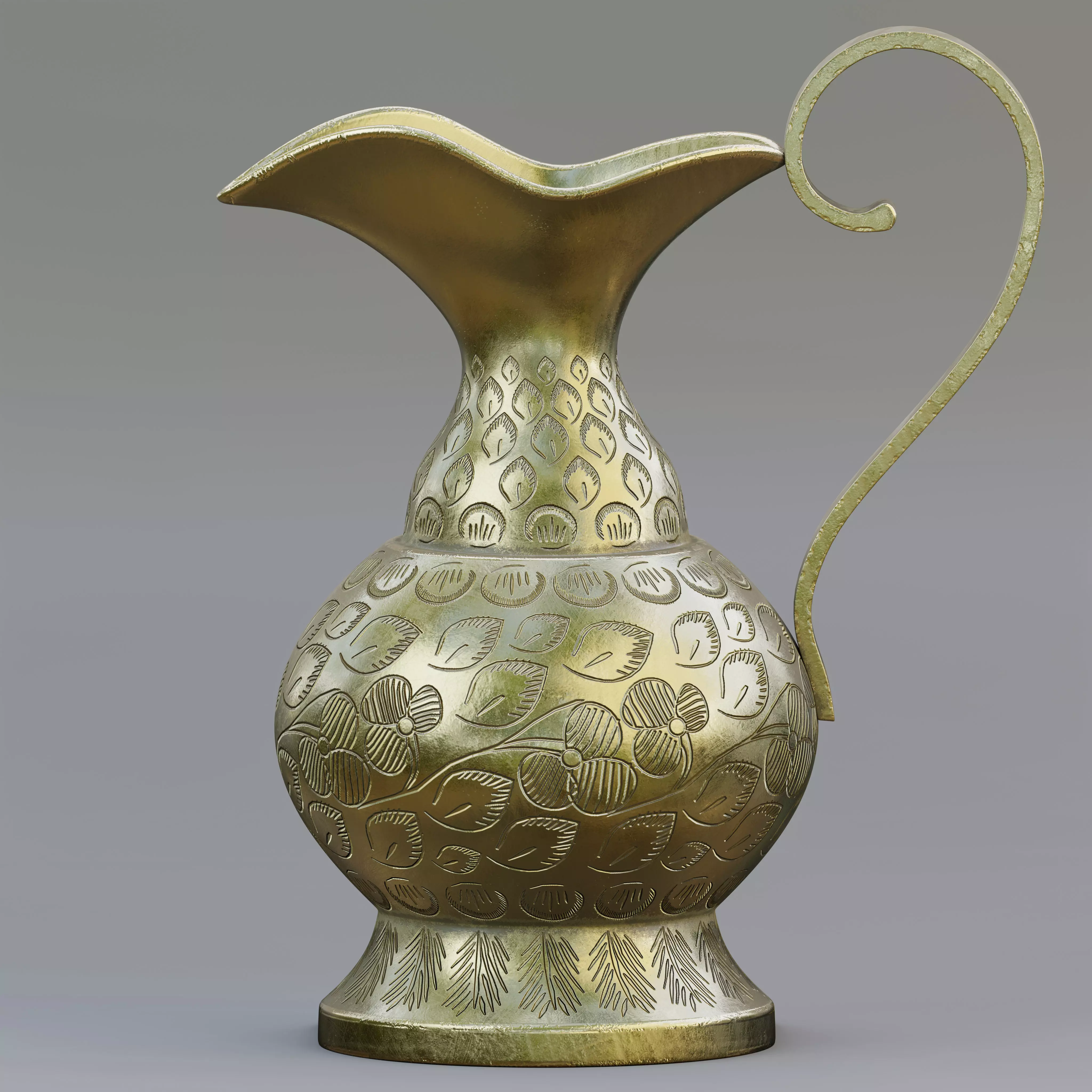 Vintage brass pitcher 3D model
