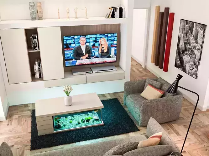 Living room - Vray ready -All furniture included 