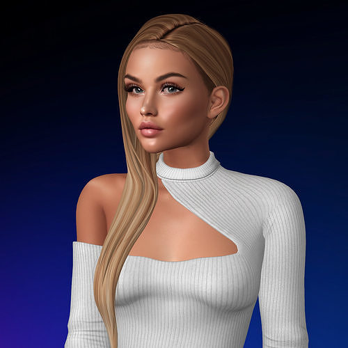 3D Female hairstyle - Oregano low poly Low-poly 3D model