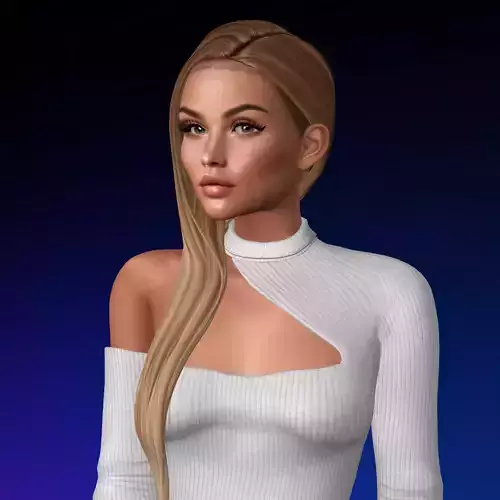 3D Female hairstyle - Oregano low poly