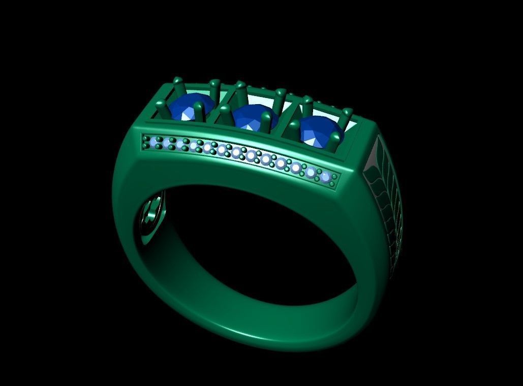 Gents Enamel Ring 005 3D print model_11