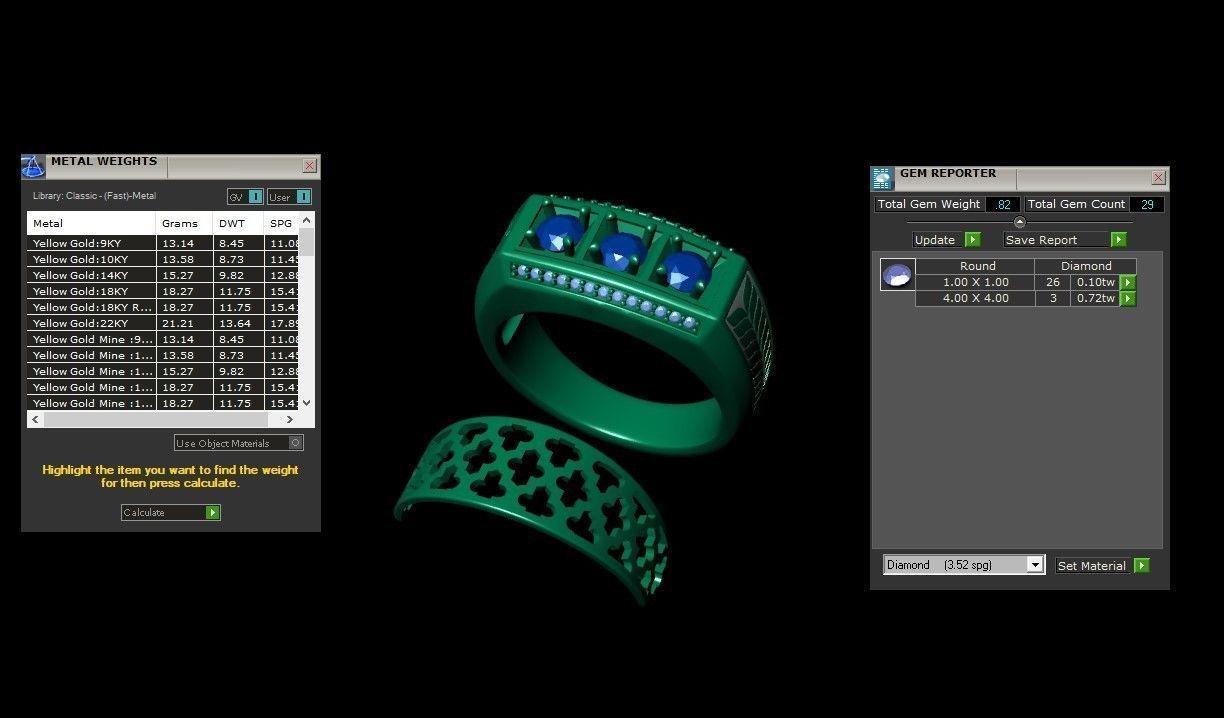 Gents Enamel Ring 005 3D print model_9