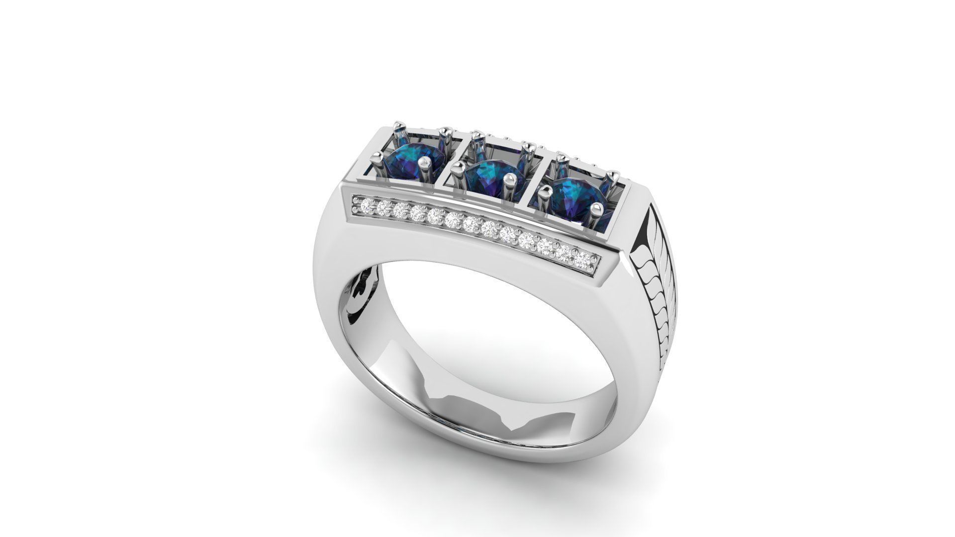 Gents Enamel Ring 005 3D print model_1