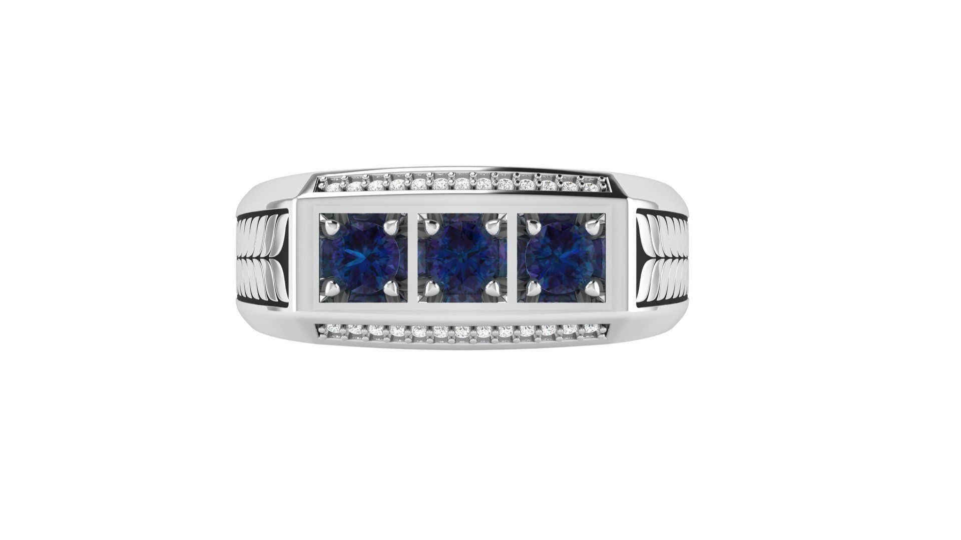 Gents Enamel Ring 005 3D print model_5