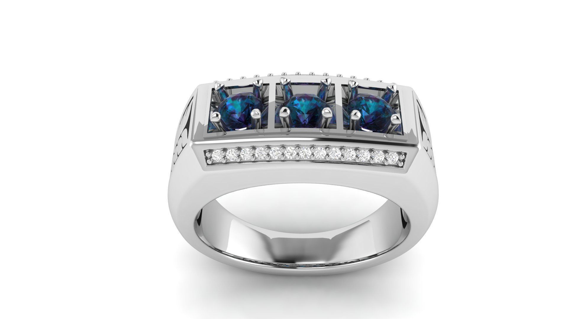 Gents Enamel Ring 005 3D print model_2