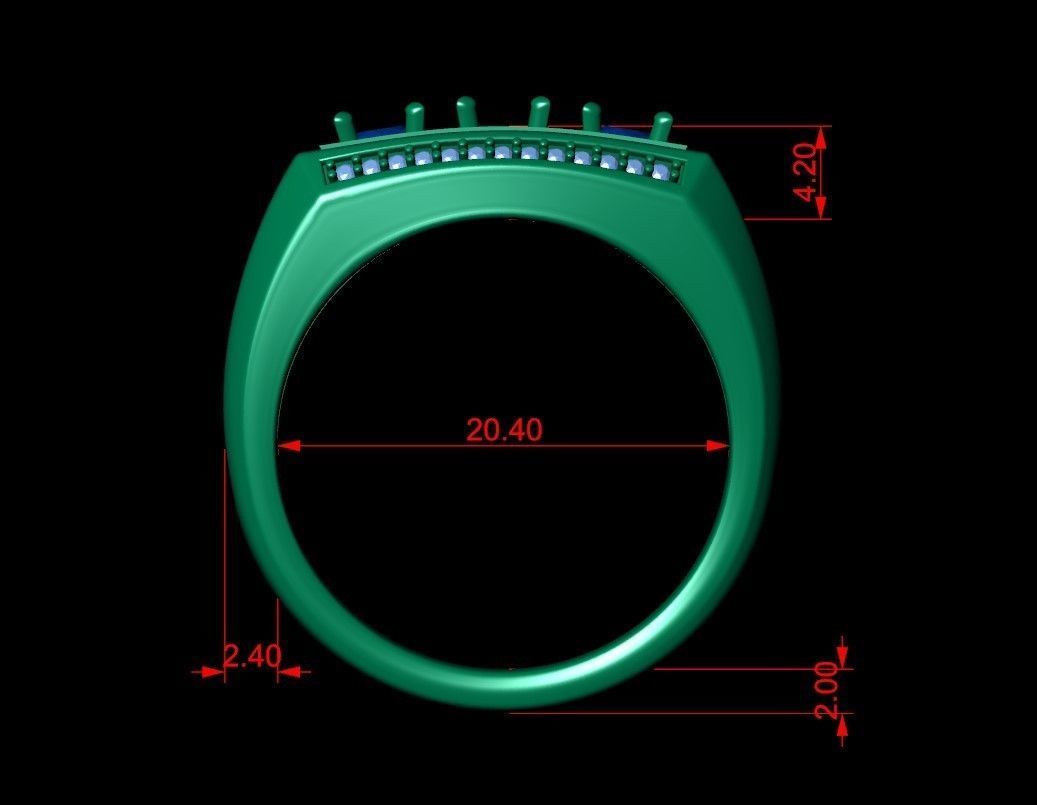 Gents Enamel Ring 005 3D print model_12