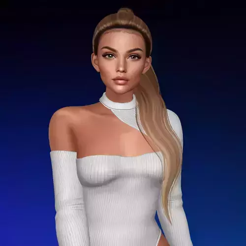 3D Female hairstyle - Basil low poly