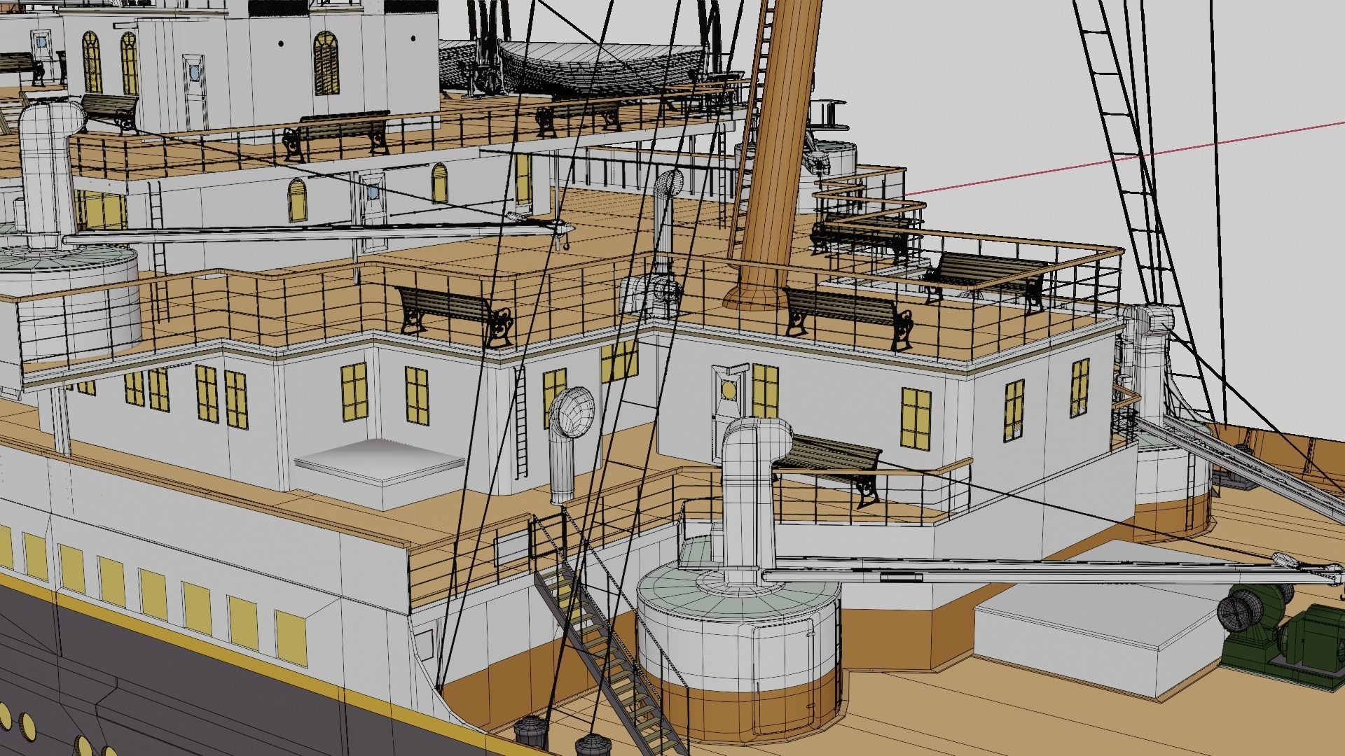 RMS Titanic Cinematic Filming Model 3D model_14