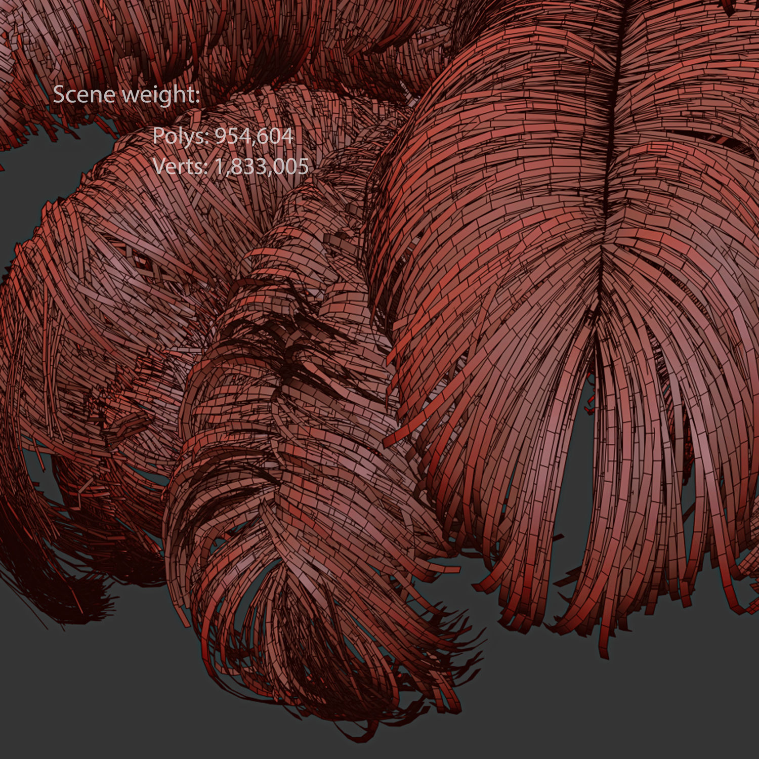 Natural Ostrich Feather Modern Chandelier 3D model_9