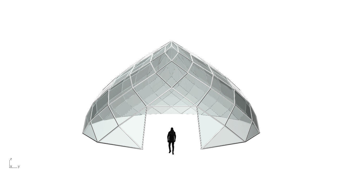 Pointed Dome with Door Opening and enclosure Panels 3D model_16