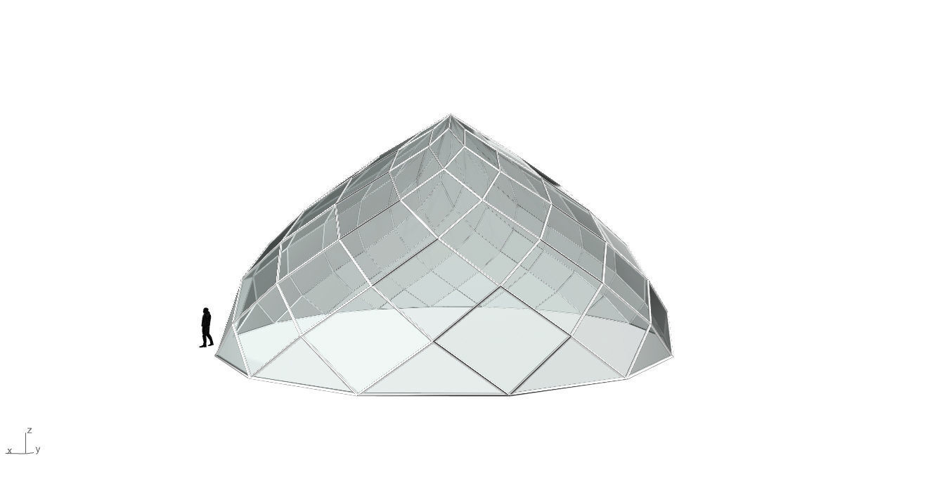 Pointed Dome with Door Opening and enclosure Panels 3D model_3