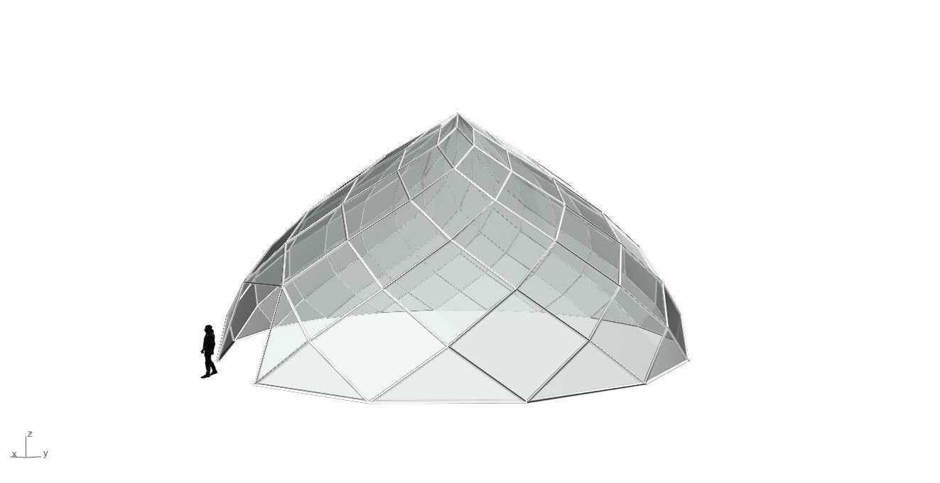 Pointed Dome with Door Opening and enclosure Panels 3D model_2