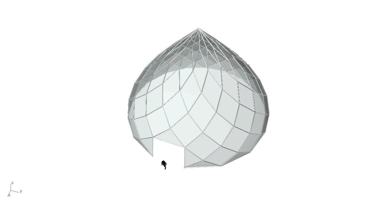 Pointed Dome with Door Opening and enclosure Panels 3D model_51