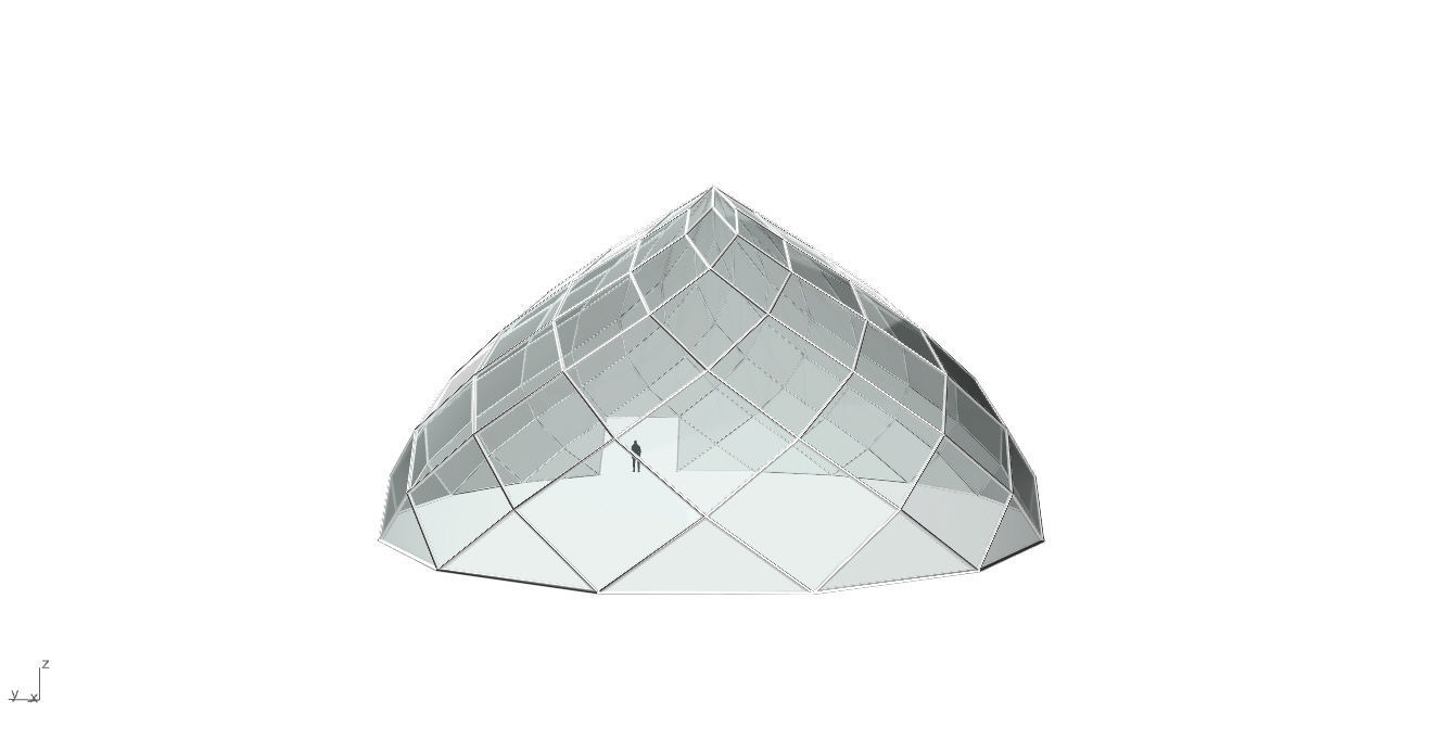 Pointed Dome with Door Opening and enclosure Panels 3D model_7