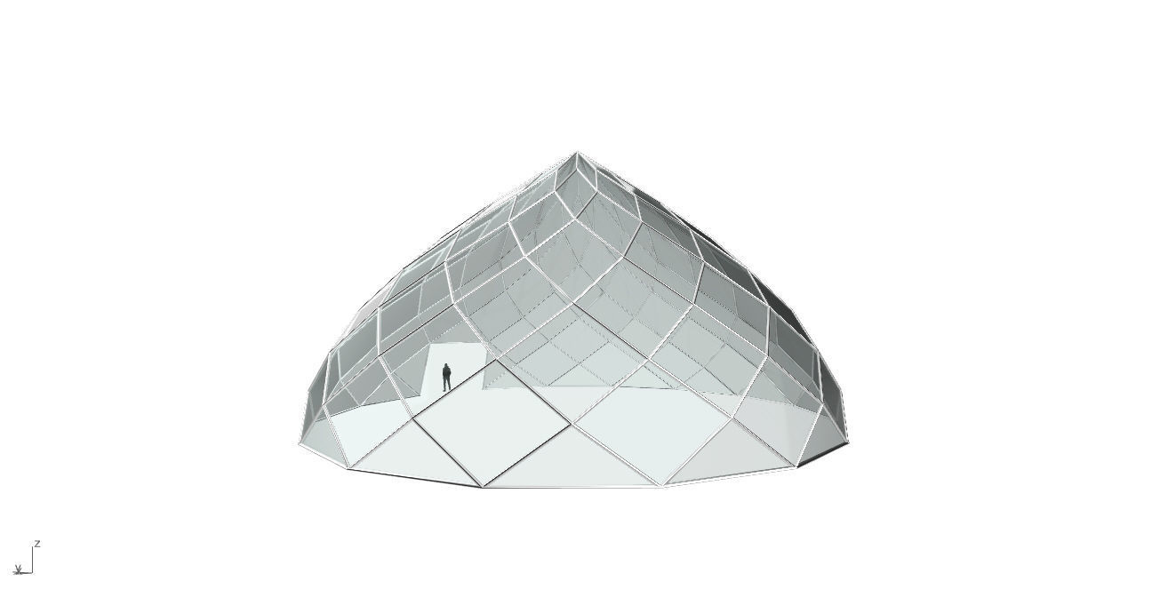 Pointed Dome with Door Opening and enclosure Panels 3D model_6