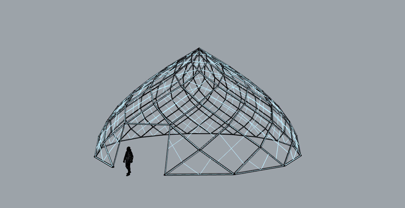 Pointed Dome with Door Opening and enclosure Panels 3D model_35