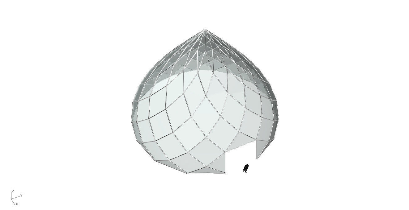 Pointed Dome with Door Opening and enclosure Panels 3D model_65
