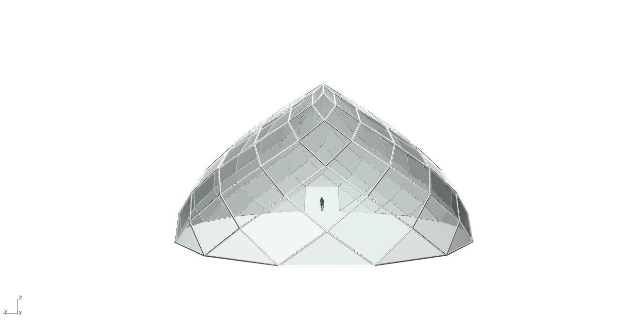 Pointed Dome with Door Opening and enclosure Panels 3D model_8