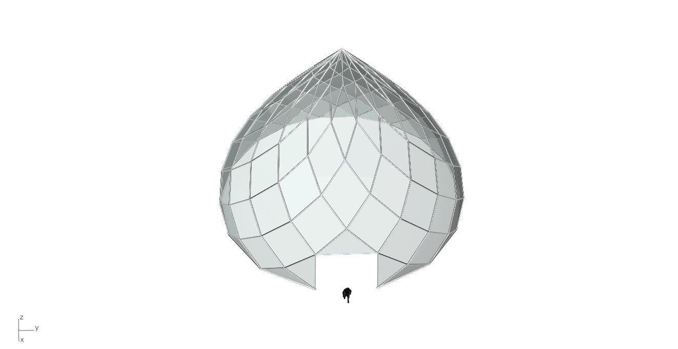 Pointed Dome with Door Opening and enclosure Panels 3D model_66