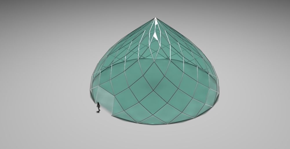 Pointed Dome with Door Opening and enclosure Panels 3D model_34