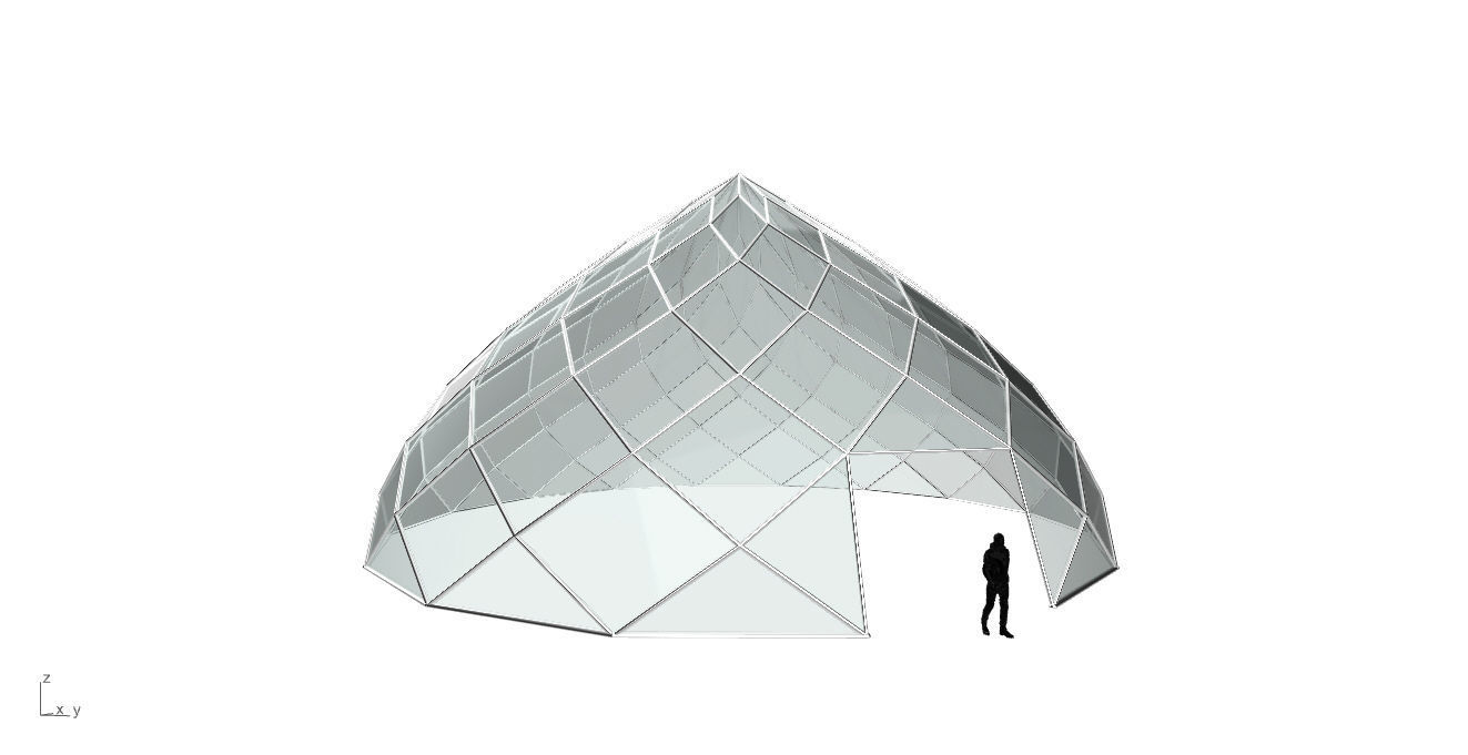 Pointed Dome with Door Opening and enclosure Panels 3D model_15