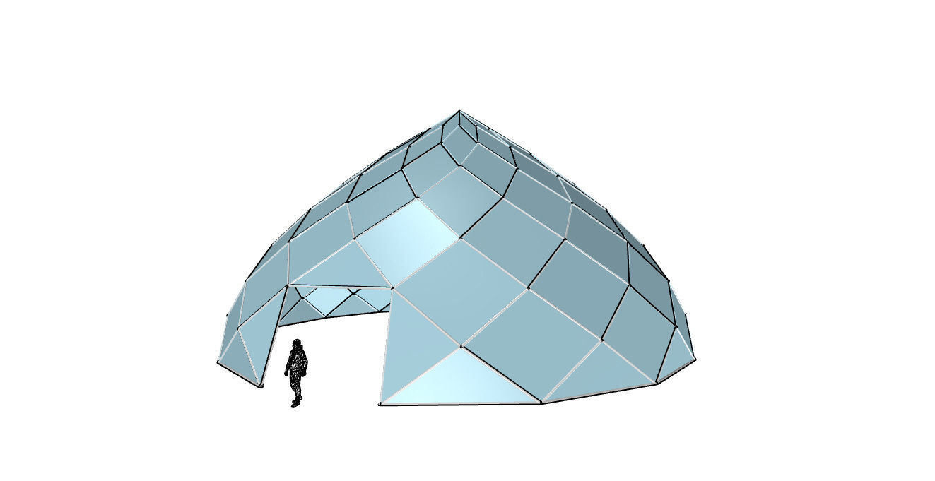 Pointed Dome with Door Opening and enclosure Panels 3D model_18