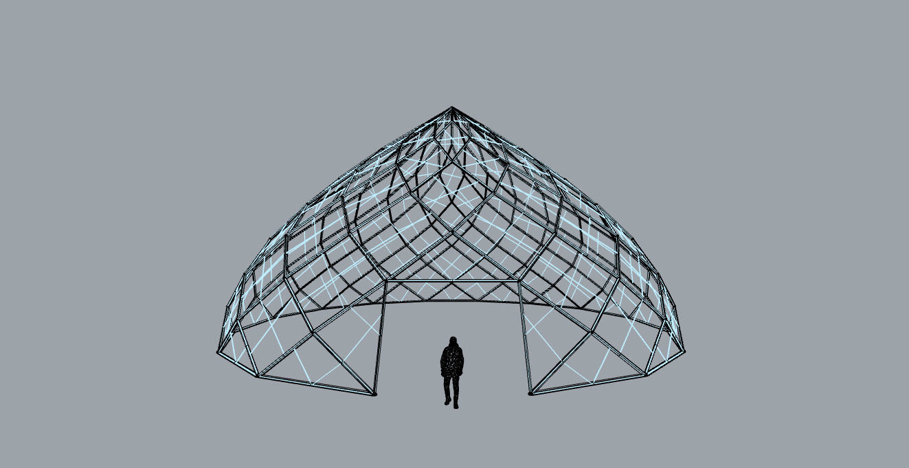 Pointed Dome with Door Opening and enclosure Panels 3D model_50